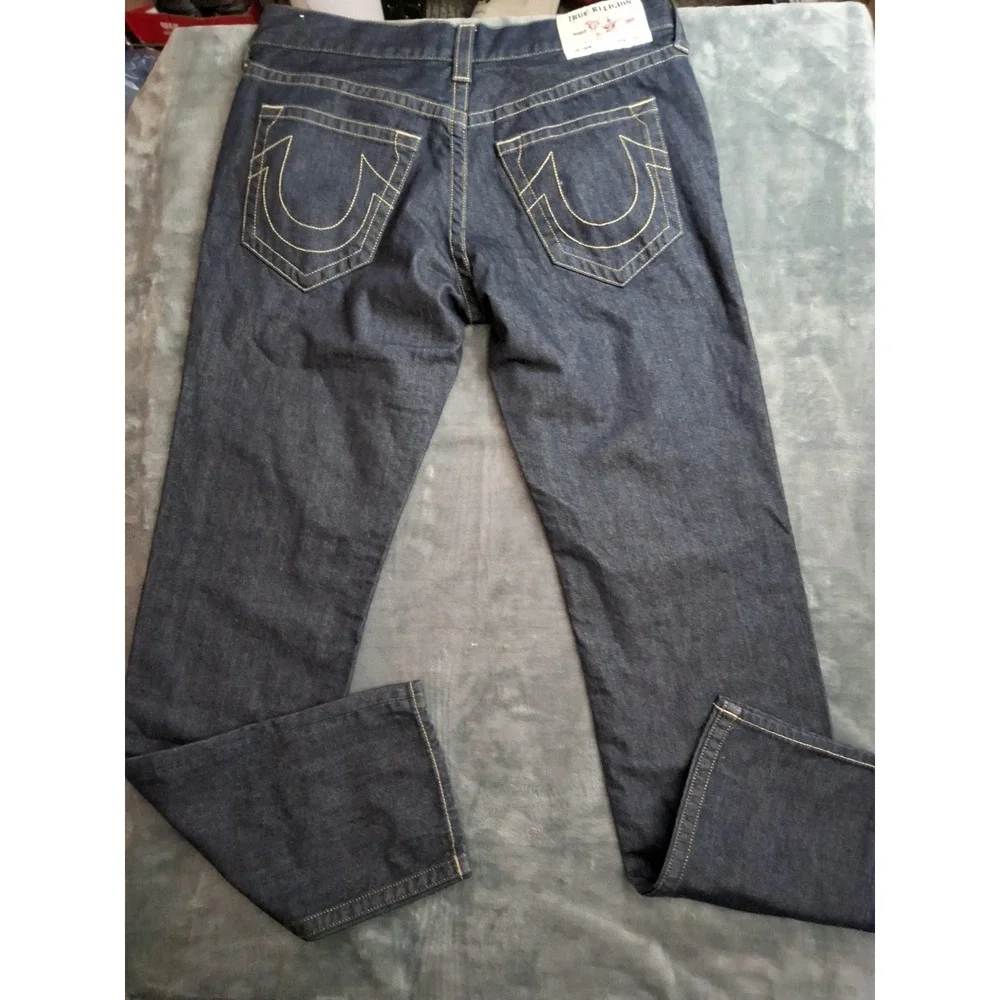 Mens‎ True Religion Jeans Rocco Size 34W Dark Blue Denim.